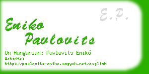 eniko pavlovits business card