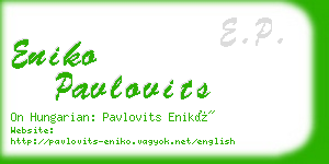 eniko pavlovits business card